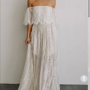 Baltic Born- CAROLINE OFF WHITE LACE MAXI DRESS